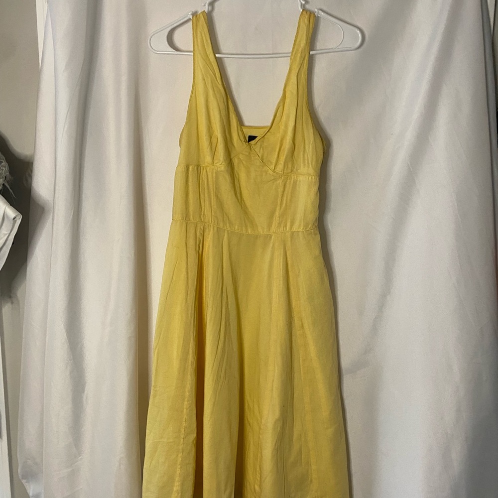 Yellow linen dress